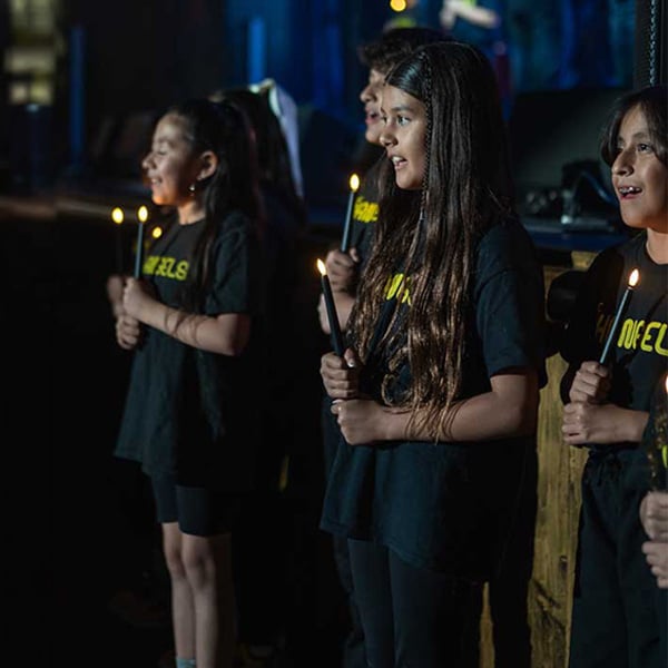 Photo of Changels singing.